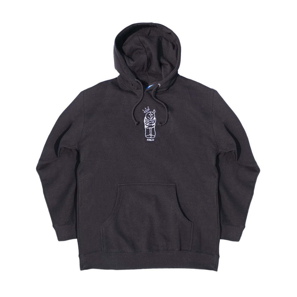 PUBLIC THERAPY HOODY BLACK (Embroidered)